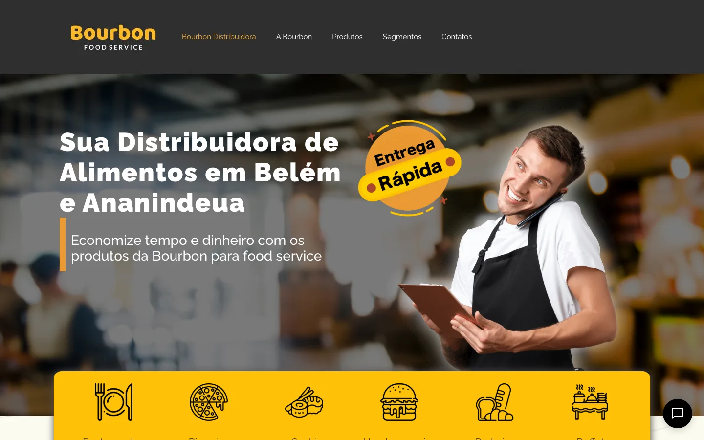 Página inicial do site Bourbon Distribuidora
