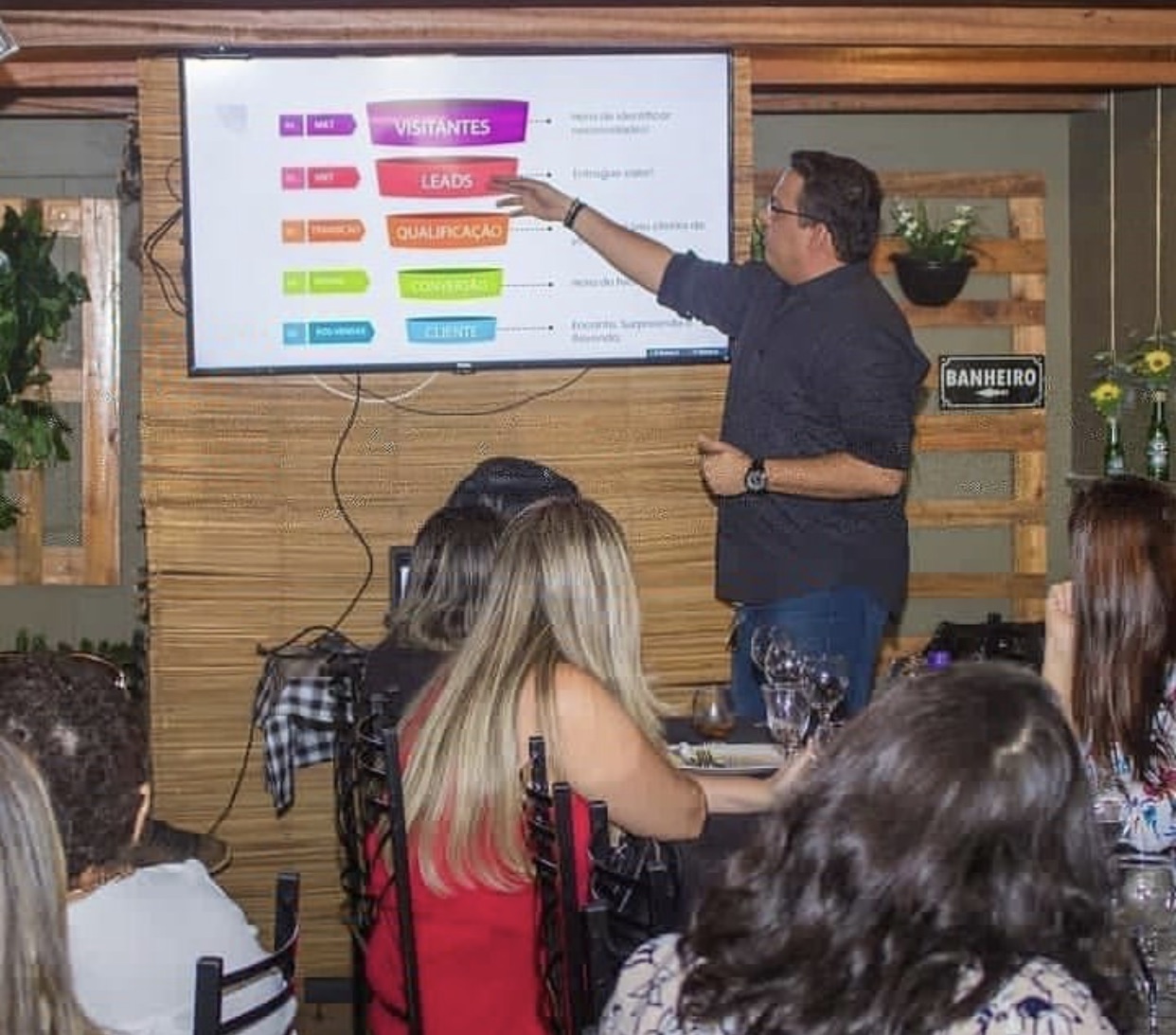 Reinaldo Valente apresentando funil de vendas